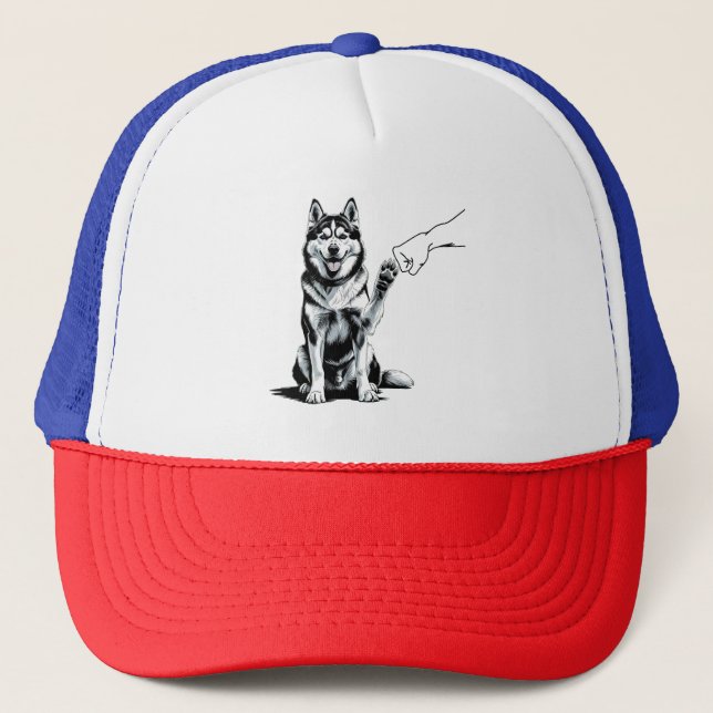  Husky Fist Bump Tee – Loyalty Meets Style Trucker Hat (Front)