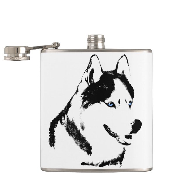 Husky Flask Custom Siberian Husky Drink Flask (Opened)