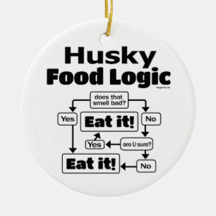 Husky Food Logic Ceramic Tree Decoration