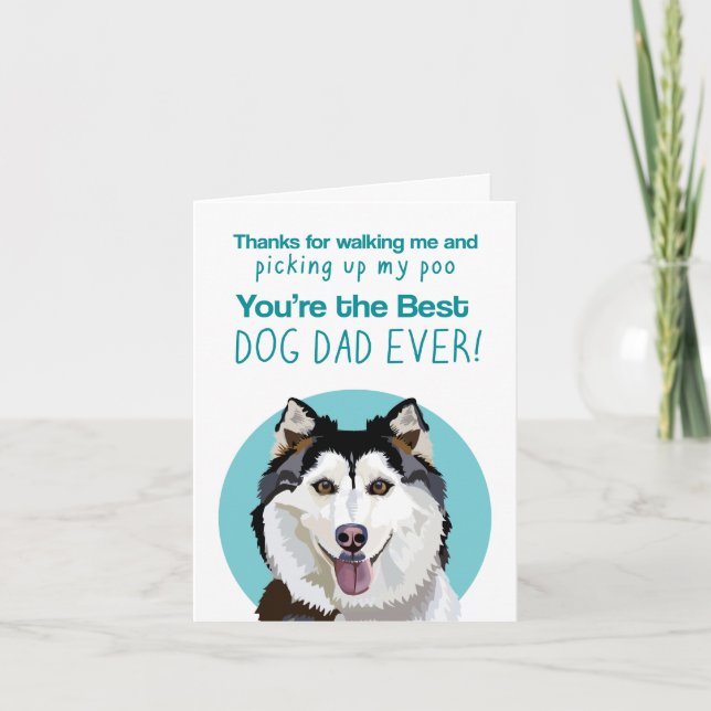 Husky Funny Father's Day Card (Front)