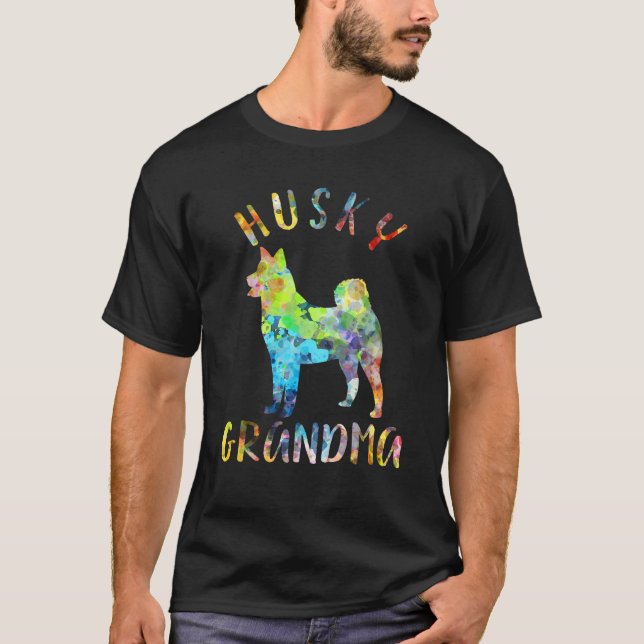 Husky Grandma Funny Siberian Husky Owner  T-Shirt (Front)