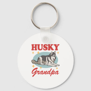 Husky Grandpa Dog Owner Siberian Husky Key Ring