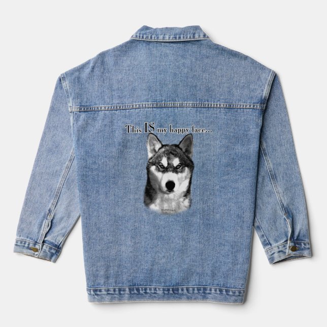 Husky Happy Face denim Jacket (Back)