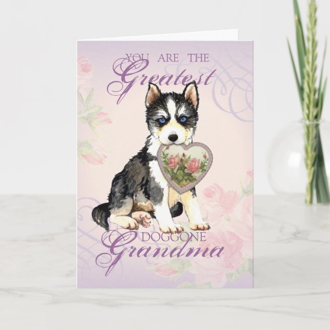 Husky Heart Grandma Card (Front)