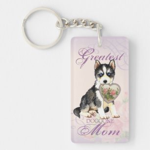 Husky Heart Mum Key Ring