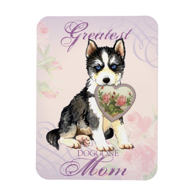 Husky Heart Mum Magnet (Vertical)