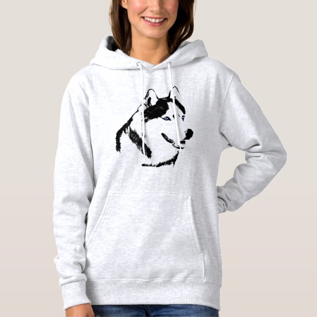 Husky Hoodie Shirt Hooded Sweatshirt Dog Shirts (Front)