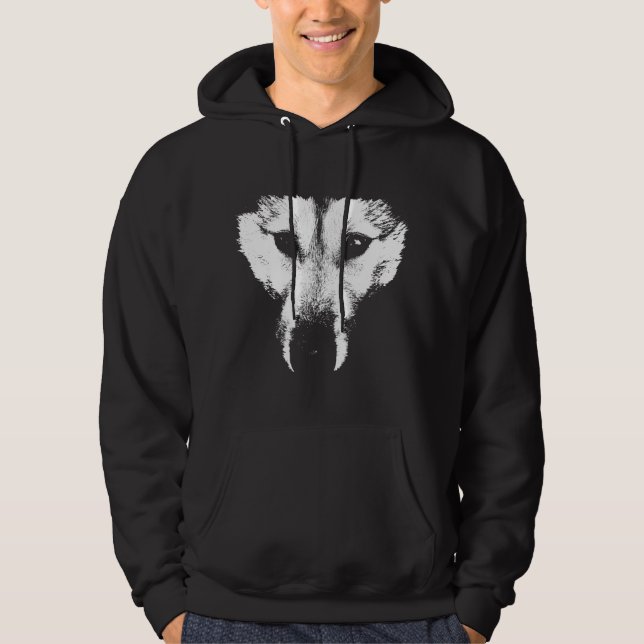 Husky Hoodie Wolf Art Hooded Sweatshirt Dog Shirts (Front)