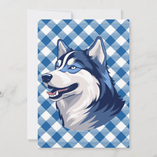 Husky Howlers Husky Dog Power Logo Blue Holiday Card