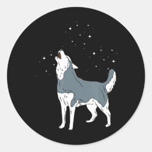 Husky   Howling Siberian Husky Puppies Dog Lover Classic Round Sticker