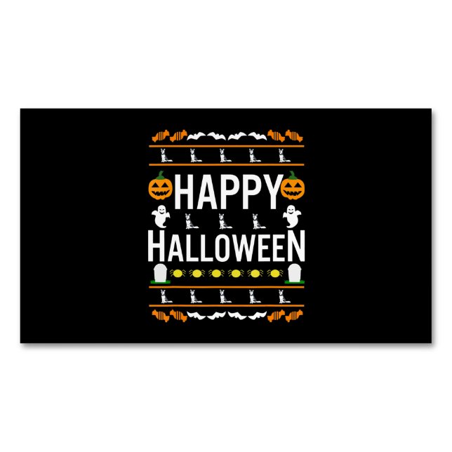 Husky | Husky Black Halloween Lazy Ugly Costume Magnetic Business Card (Front)