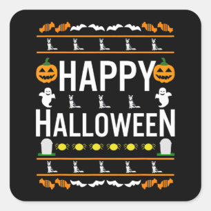 Husky Husky Black Halloween Lazy Ugly Costume Square Sticker