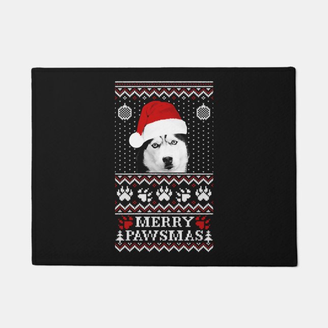 Husky - Husky - husky lover marry christmas swea Doormat (Front)