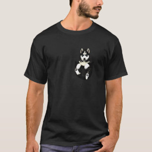 Husky In Pocket  Dog T-Shirt
