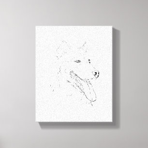 Husky Ink Wall Art – Minimalist Dog Line Drawing