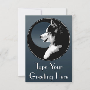 Husky Invitations Personalised Siberian Husky Card