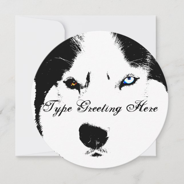 Husky Invitations Personalised Siberian Husky Card (Front)