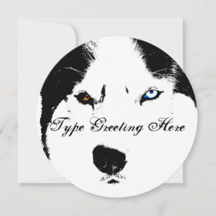 Husky Invitations Personalised Siberian Husky Card