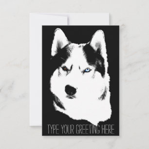 Husky Invitations Personalised Siberian Husky Card