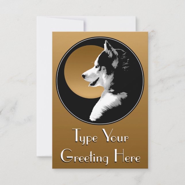 Husky Invitations Personalised Siberian Husky Card (Front)