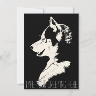 Husky Invitations Personalised Siberian Husky Card