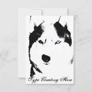 Husky Invitations Personalised Siberian Husky Card