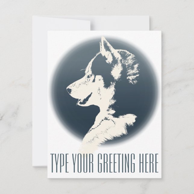 Husky Invitations Personalised Siberian Husky Card (Front)