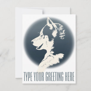 Husky Invitations Personalised Siberian Husky Card