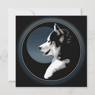 Husky Invitations Personalised Siberian Husky Card