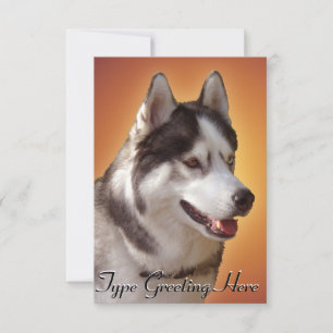 Husky Invitations Personalised Siberian Husky Card