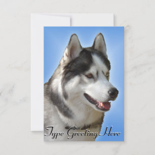 Husky Invitations Personalised Siberian Husky Card