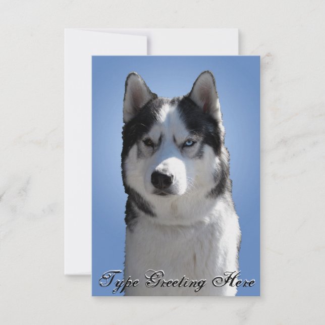 Husky Invitations Personalised Siberian Husky Card (Front)