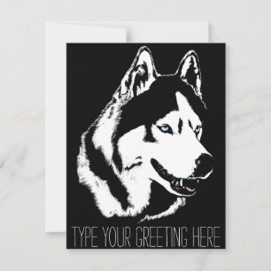 Husky Invitations Personalised Siberian Husky Card