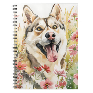Husky Journal – Watercolor Dog Notebook