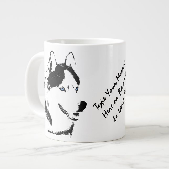 Husky Jumbo Mug Siberian Husky Cup Personalised (Front Left)