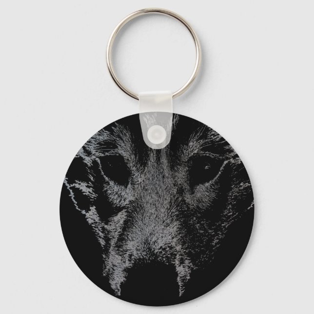 Husky Keychain Siberian Husky Malamute Dog Gifts (Front)