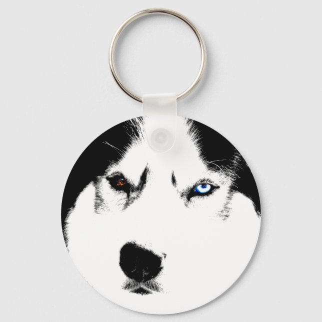 Husky Keychain Siberian Husky Malamute Gifts (Front)
