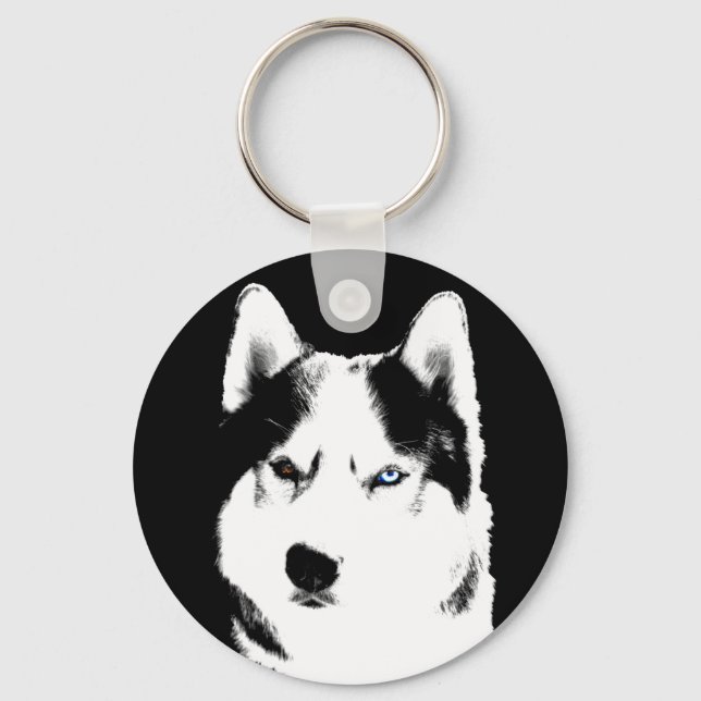 Husky Keychain Siberian Husky Malamute Gifts (Front)