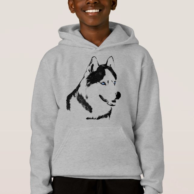 Husky Kid's Hoodie Toddler Husky Hoodie Sweatshirt (Front)