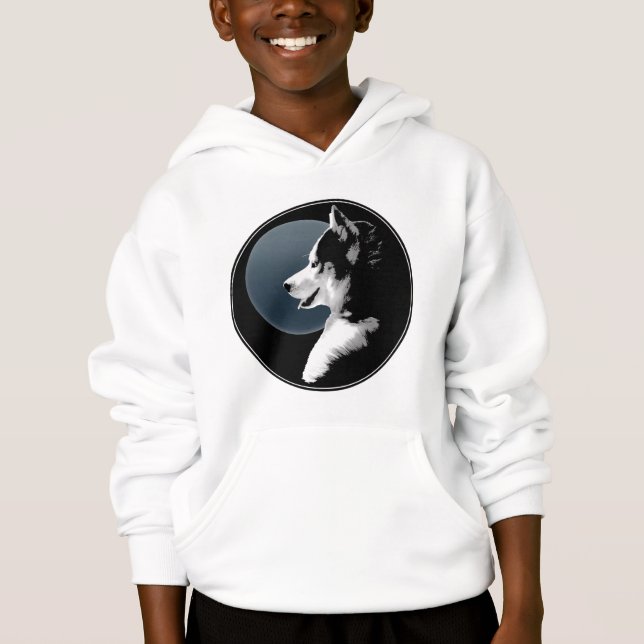 Husky Kid's Shirts Sled Dog Kid's Husky Sweatshirt (Front)