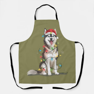 Husky Lover Christmas Siberian Xmas Dog Mum Apron