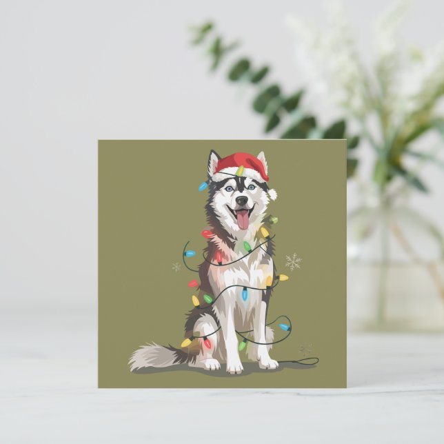 Husky Lover Christmas Siberian Xmas Dog Mum  Holiday Card (Standing Front)