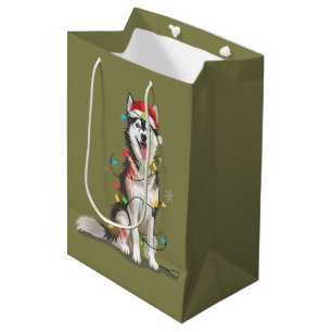 Husky Lover Christmas Siberian Xmas Dog Mum Medium Gift Bag