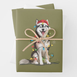 Husky Lover Christmas Siberian Xmas Dog Mum  Wrapping Paper Sheet