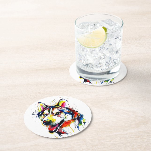 Husky Lovers Stone Coaster| Lover Stone Coaster (Insitu)