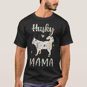 Husky Mama Floral Dog Mum Love T-Shirt