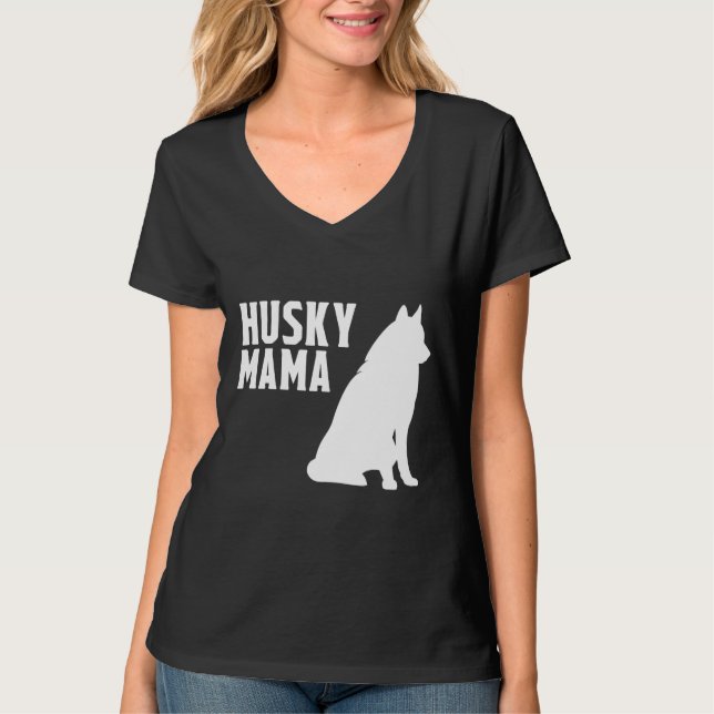 Husky Mama Silhouette T-Shirt (Front)