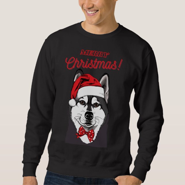 Husky Merry Christmas Style 3 Sweatshirt (Front)