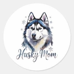 Husky Mom Siberian Husky Watercolor Sticker Husky 