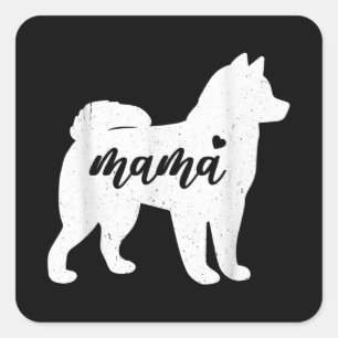 Husky Mothers Day Dog Paw Lover Gift Square Sticker